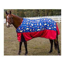 Bonum 1200D Ripstop Standard Neck Horse Blanket Sea Blue/Red - Item # 46913