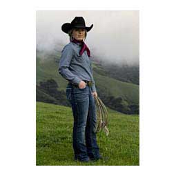 Washed Denim Long Sleeve Womens Shirt Blue - Item # 47029