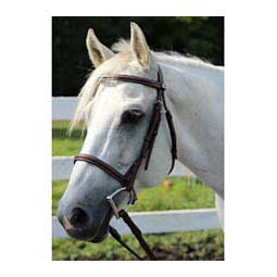 Henri De Rivel Advantage Plain Raised Snaffle Horse Bridle with Laced Reins Havana Brown - Item # 47124