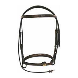 Henri De Rivel Advantage Fancy Raised Snaffle Horse Bridle with Laced Reins Havana Brown - Item # 47125