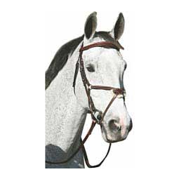 Henri De Rivel Pro Mono Crown Raised Figure Eight Horse Bridle with Rubber Reins Australian Nut - Item # 47129