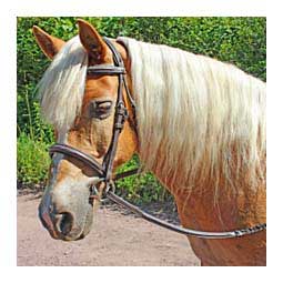 Henri De Rivel Pro Fancy Raised Comfort Crown Padded Horse Bridle with Fancy Raised Reins Havana Brown - Item # 47136