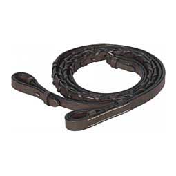 Henri De Rivel Advantage Flat Laced Reins Havana Brown - Item # 47174