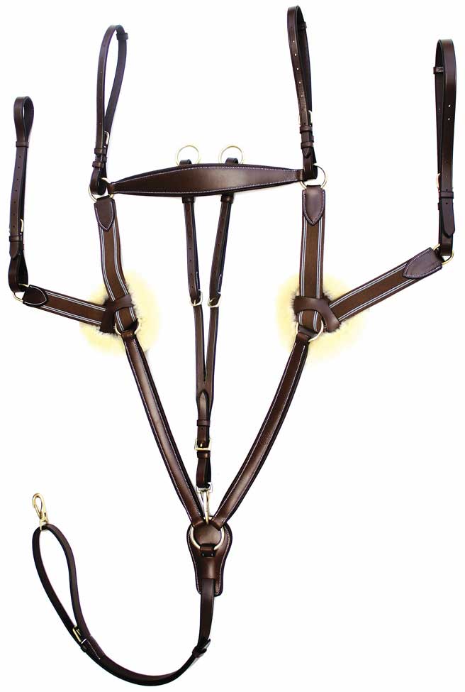 Henri De Rivel Pro 5 Point Elastic Breastplate Martingale with Running