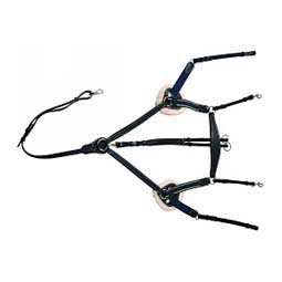 Henri De Rivel Pro 5 Point Elastic Breastplate Martingale with Running Attachment Black/Navy - Item # 47182
