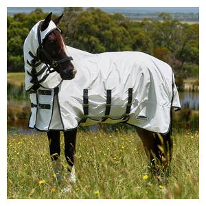 Comfitec Sweet Itch Shield Combo Horse Fly Sheet White/Charcoal - Item # 47241