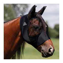 Comfort Fit Deluxe Horse Fly Mask with Ears and Forelock Opening Black - Item # 47394