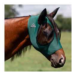 Comfort Fit Deluxe Horse Fly Mask with Ears and Forelock Opening Emerald - Item # 47394