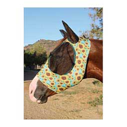 Comfort Fit Deluxe Horse Fly Mask with Ears and Forelock Opening Sunflower - Item # 47394C