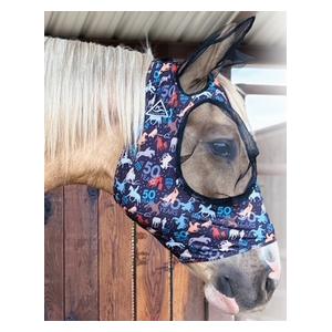 Comfort Fit Deluxe Horse Fly Mask with Ears and Forelock Opening PC 50th Anniversary - Item # 47394