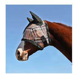 Protective Horse Fly Mask with Ears Black Plaid - Item # 47465
