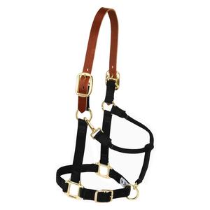 Breakaway Horse Halter with Adjustable Chin and Throat Snap Black - Item # 47634