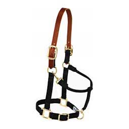 Breakaway Horse Halter with Adjustable Chin and Throat Snap Black - Item # 47634