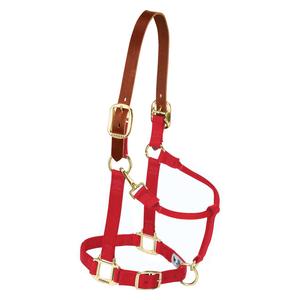 Breakaway Horse Halter with Adjustable Chin and Throat Snap Red - Item # 47634