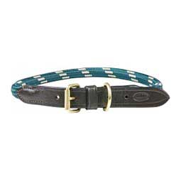 Rope Leather Dog Collar Hunter Green/Brown - Item # 47692