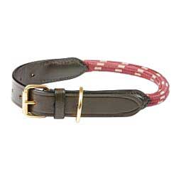 Rope Leather Dog Collar Burgundy/Brown - Item # 47692
