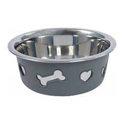Non-Slip Stainless Steel Silicone Dog Bowl Dark Gray - Item # 47701