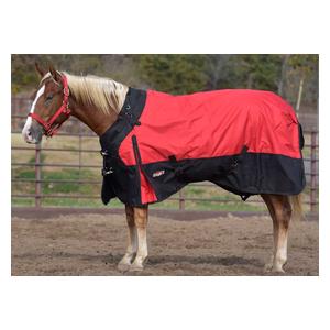 Tough1 Medium Weight Turnout Horse Blanket with Snuggit Neck Red/Black - Item # 47916