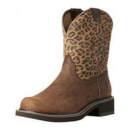 Fatbaby Heritage 8" Cowgirl Boots Distressed Brown/Leopard - Item # 47955
