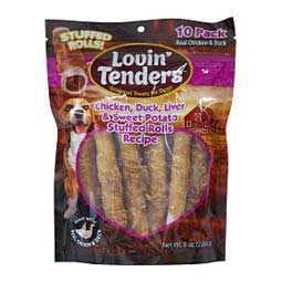 Lovin Tenders Stuffed Rolls Dog Chews 10 pack - Item # 48023