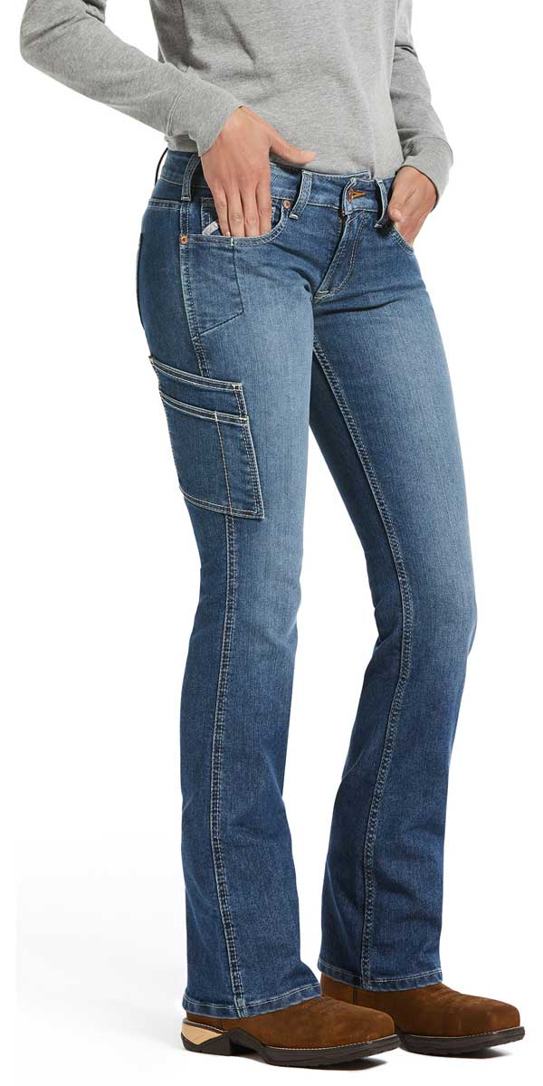 Ariat Women's Stretch Fit Low-Rise Rebar DuraStretch Raven Bootcut