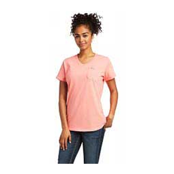 Rebar V-Neck Womens Short Sleeve T-Shirt Summer Melon - Item # 48036