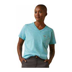 Rebar V-Neck Womens T-Shirt Bachelor Button - Item # 48036