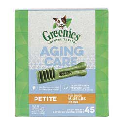 Greenies Dental Treats Aging Care Dog Treats Petite (15-25 lbs) 45 ct - Item # 48111