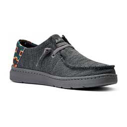 Hilo Canavas Stretch Laced-Up Mens Shoes Charcoal/Turquoise - Item # 48210