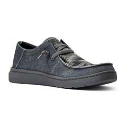Hilo Canavas Stretch Laced-Up Mens Shoes Charcoal/Gray - Item # 48210