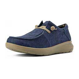 Hilo Canavas Stretch Laced-Up Mens Shoes Heather Blue - Item # 48210