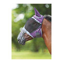 De-Luxe Horse Fly Mask with Ears and Nose Fringe Purple - Item # 48220