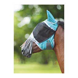 De-Luxe Horse Fly Mask with Ears and Nose Fringe Green - Item # 48220