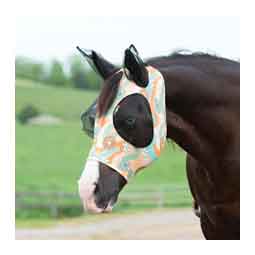 Coolcore Lycra Horse Fly Mask Retro Flower - Item # 48392