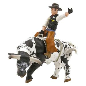 Bucking Bull and Rider Toy Black/White - Item # 48406
