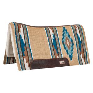Blanket Top Performance Felt Horse Saddle Pad Tan/Turquoise - Item # 48430