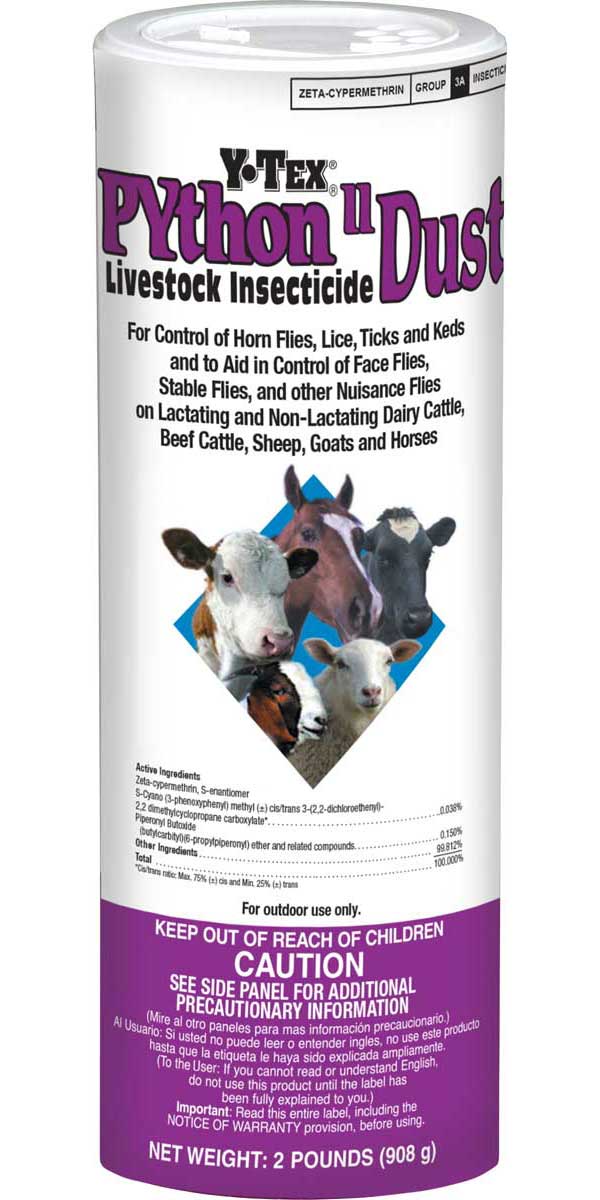 Valley Vet - Python II Livestock Insecticide Dust Y-Tex - Pour-on ...