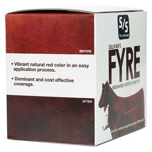FYRE Medium Red Livestock Hair Dye Kit for (1) 1200 lb calf - Item # 48449