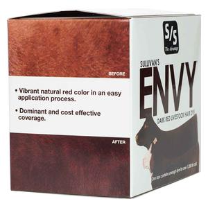 Envy Dark Red Livestock Hair Dye Kit for (1) 1200 lb calf - Item # 48450