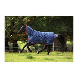 Mio All-in-One Lite Turnout Horse Sheet Dark Blue/Red - Item # 48491