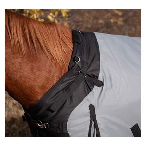 Tough1 Heavy Weight Turnout Horse Blanket with Snuggit Neck Gray/Black - Item # 48511