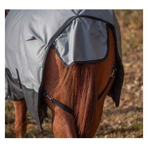 Tough1 Heavy Weight Turnout Horse Blanket with Snuggit Neck Gray/Black - Item # 48511