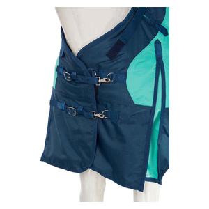 Tough1 Heavy Weight Turnout Horse Blanket with Snuggit Neck Sea Glass/Navy - Item # 48511