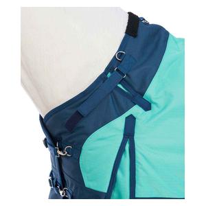 Tough1 Heavy Weight Turnout Horse Blanket with Snuggit Neck Sea Glass/Navy - Item # 48511