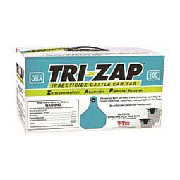 Tri-Zap Insecticide Cattle Ear Tags 100 ct - Item # 48524