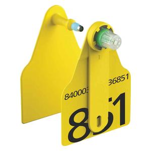 Tissue Sampler + Laser 840 USDA HDX EID Cattle Ear Tag Yellow - Item # 48571