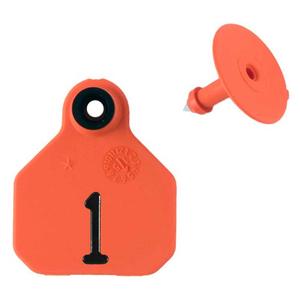 Numbered Mini Livestock ID Ear Tags Orange - Item # 48674