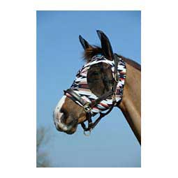 Deluxe Stretch Print Bug Saver Horse Fly Mask with Ears Diamond Navajo - Item # 48707