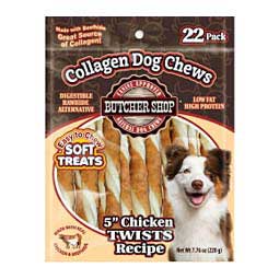Butcher Shop Chicken Twists Recipe Collagen Dog Chews 5'' (22 ct) - Item # 48833