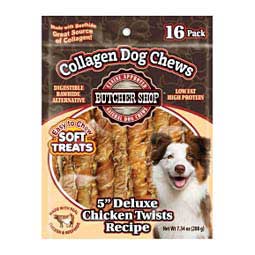 Butcher Shop Deluxe Chicken Twists Recipe Collagen Dog Chews 5'' (16 ct) - Item # 48834